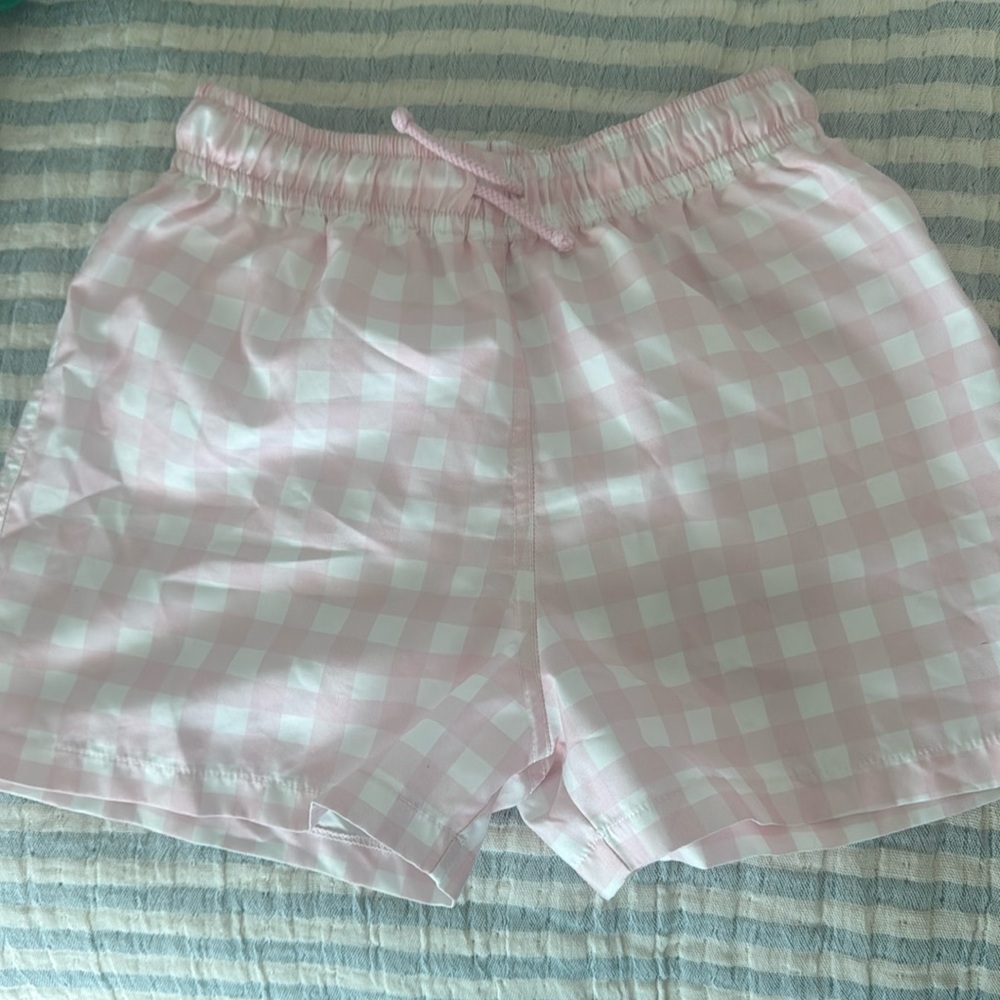 Pink gingham Sam & Pimenta youth swim shorts size 10T